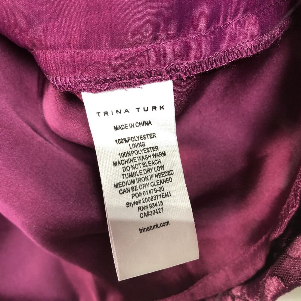 Trina Turk Floral Airie Dress, Women's Size 10 - Dark Purple - Picture 7 of 12